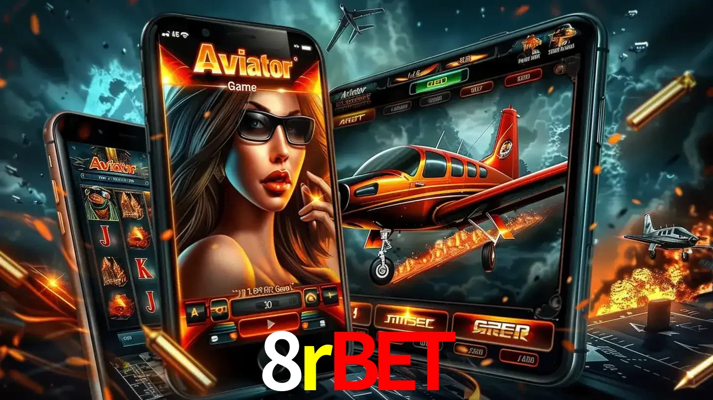O popular jogo de apostas Aviator exibido em vários celulares e tablets, mostrando a interface emocionante e a ação de voo disponíveis para jogar agora no 8rbet.