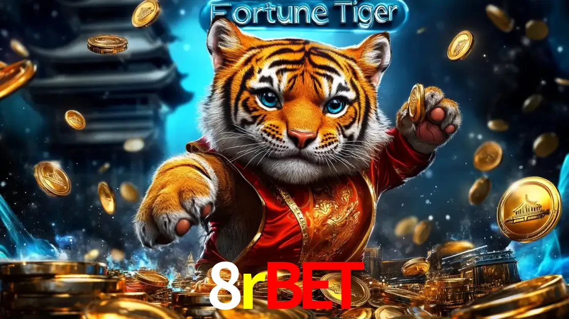 Imagem promocional do jogo de slot Fortune Tiger, com um tigre majestoso em traje tradicional cercado por uma fortuna em moedas de ouro, disponível agora no cassino 8rbet.